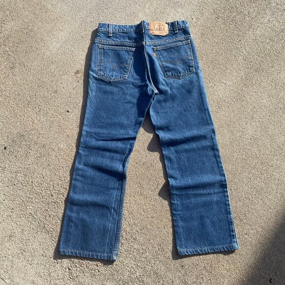 90s Levi’s 517 Orange Tab Dark Wash Jeans Boot Cut - Picture 1 of 4